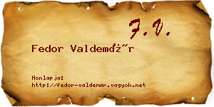 Fedor Valdemár névjegykártya